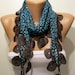 Blue and Brown - Leopard Print Fabric with Brown Trim Edge