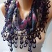 Dark Purple Scarf with Trim Edge - New