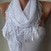 White Scarf with White Trim Edge - Spring-Summer Collection