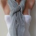 New - Mother's Day Gift Scarf - Light Gray Scarf - Tulle Fabric - Seamless Shawl