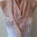 Salmon Lace Scarf with Trim Edge