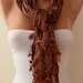 ON SALE - Brown - Satin Scarf with Trim Edge
