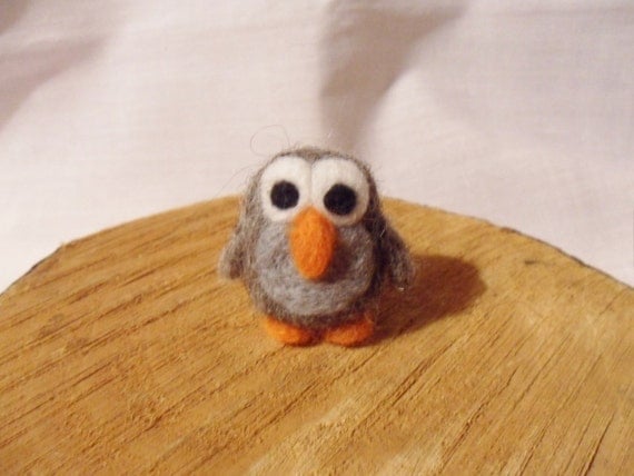 Needle Felted Penguin -  miniature baby penguin figure - 100% Shetland wool