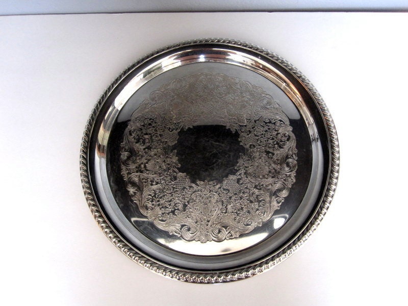 Vintage Rogers Silver Plated Round Platter