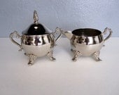 Vintage Silver Plated Cream and Sugar Bowls