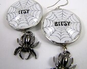 Modern Gothic Mixed Media Resin Glass Spider Earrings