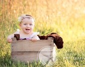 Puff Baby Headband - Cream - Powder Pink - Tan - Photography Prop - Fold Over Elastic HEADBAND - Baby Girl - Infant - Toddler - Tween