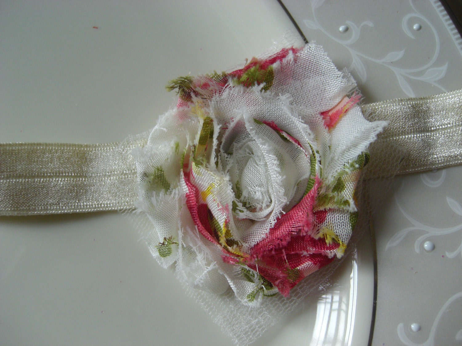 Vintage Flower  Shabby Chic Headband
