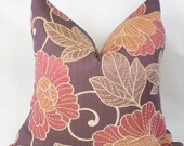16 x 16 inch . Mauve Floral . Pillow Cover . Pillow Cushion