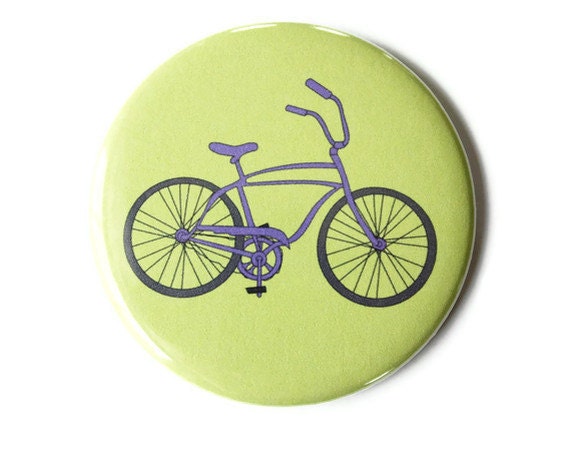 Pocket Mirror - Bicycle Mirror in Purple and Green - GandGButtons