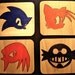 Wood Burned Sonic The Hedgehog Coasters Set of 4