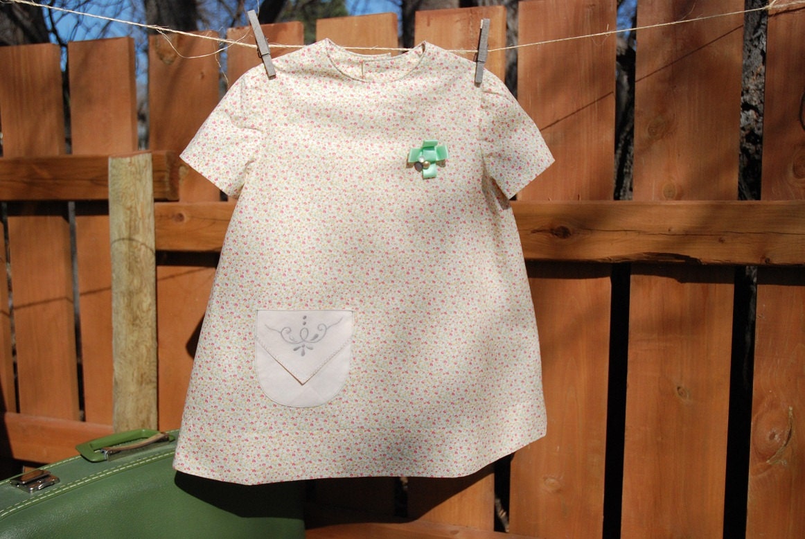 The little flower garden dress - Girls summer dress - Size 4 dress - Girls dress - OOAK