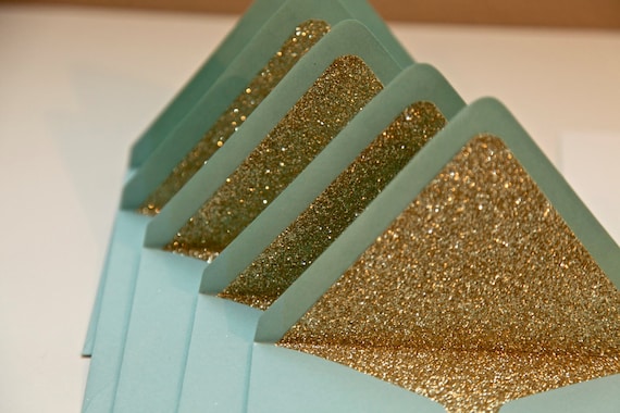 Gold Glitter envelope liners