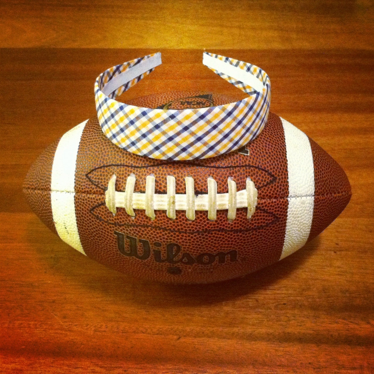 Orange & Blue Gingham Headband