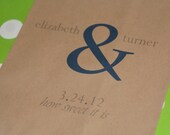 50 Large Ampersand Brown Kraft Favor Bags - Customize Wedding Favor Candy Buffet Lolly Bar - Contact for Other Quantities