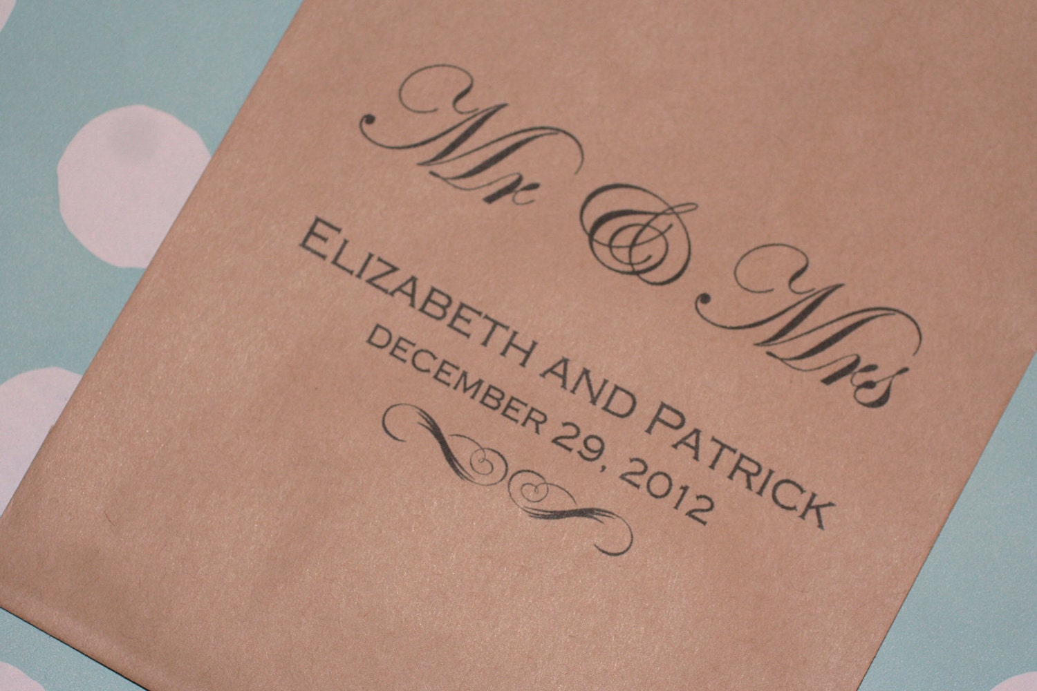 50 Mr and Mrs Brown Kraft Favor Bags - Customize Wedding Favor Candy Buffet Lolly Bar - Contact for Other Quantities