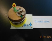 Felt food play  children birthday cake  chocolate tiramisu