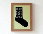 Silkscreen, Illustration, Print, I Like Sock Exchange