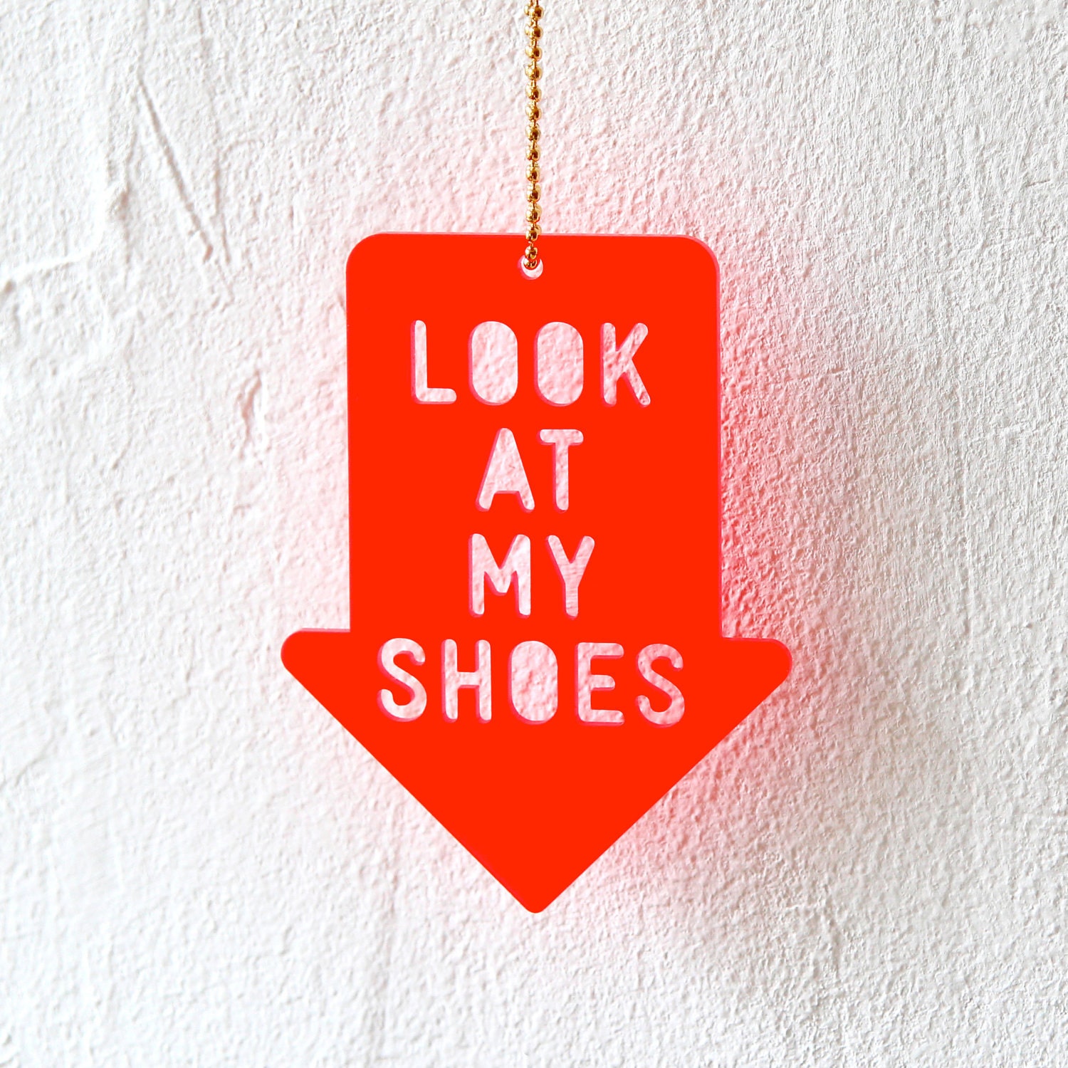 Necklace, Look At My Shoes, fluorescent red
