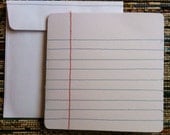 Lined Paper Stationery SEWN card w/envelope
