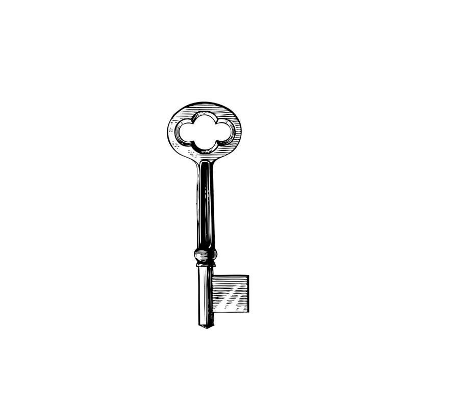 vintage skeleton key temporary tattoo