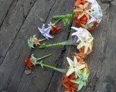 Fall Wedding Package: Bouquets and  Boutonnieres- from Origami Paper Flowers, alternative-bouquets, free shipping