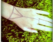 Silver Recycled Metal 3 Triangle Web Chain Bracelet Ring Connector Handpiece