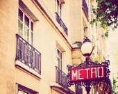 8x8 Paris photography, fine art travel photograph, French metro, France print - Ticket to Ride