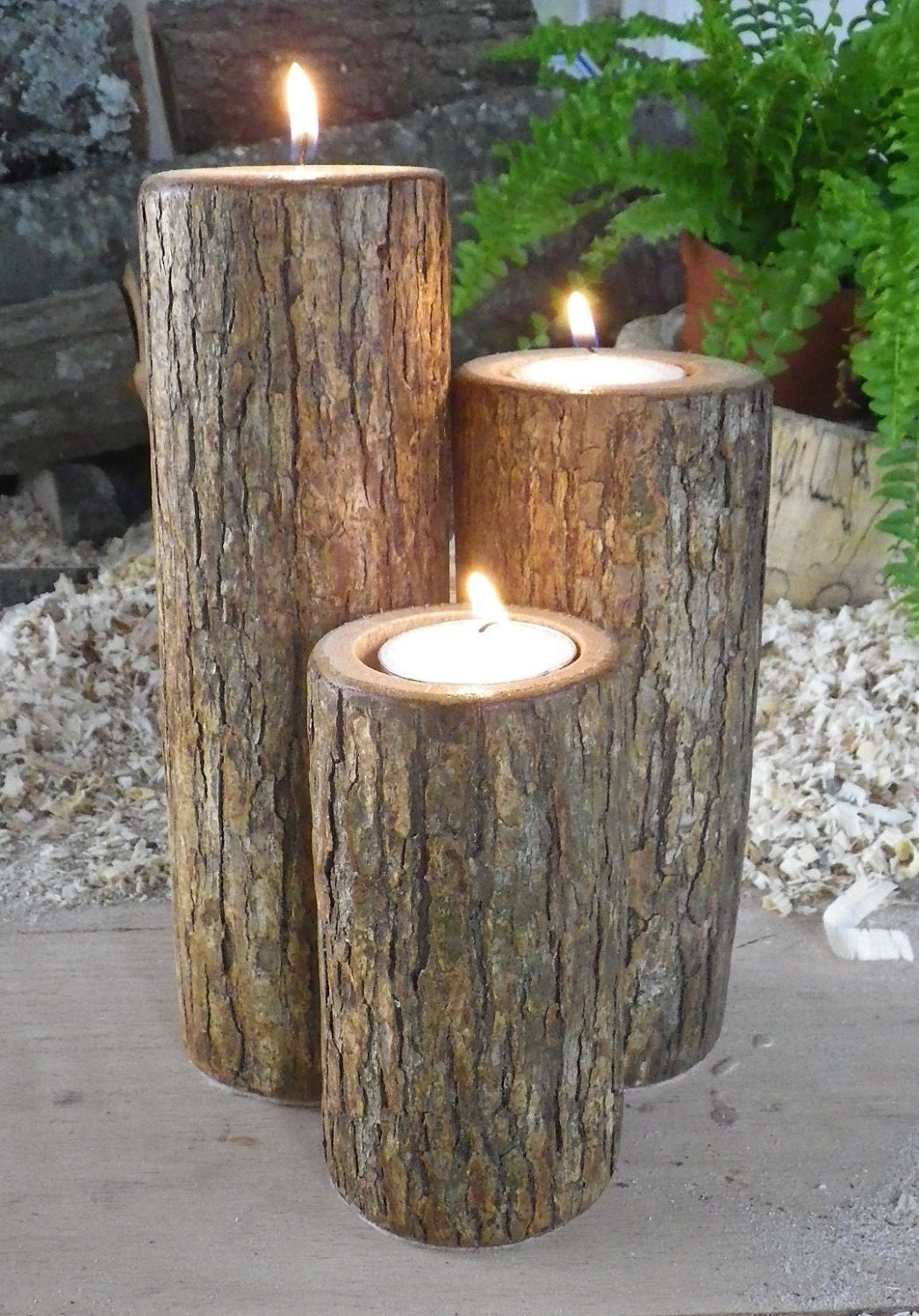Tall, set of 3 candle holders