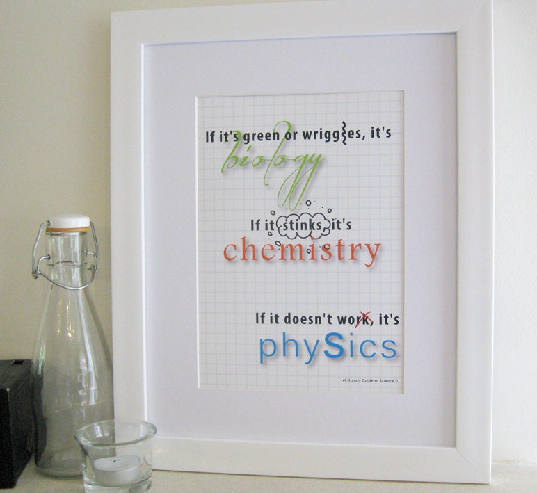 If it's green or wriggles - Cheeky Science Print