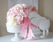 Pale pink and white paper flower wedding bouquet. ANNABELLE bridal bouquet of paper flowers Rustic Shabby chic bouquet