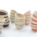 Wooden Mini Bowl Set of Two: Light Pink and White.  Party Decor, Cooking/Kitchen.