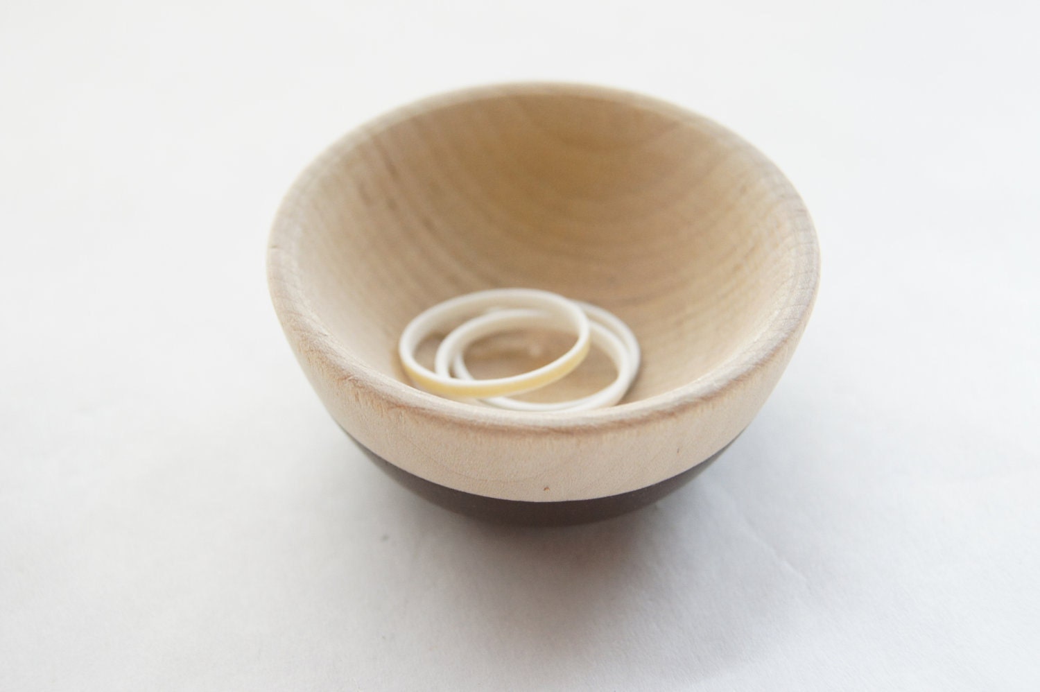 Wooden Mini Bowl Set of Two: Light Pink and White.  Party Decor, Cooking/Kitchen.