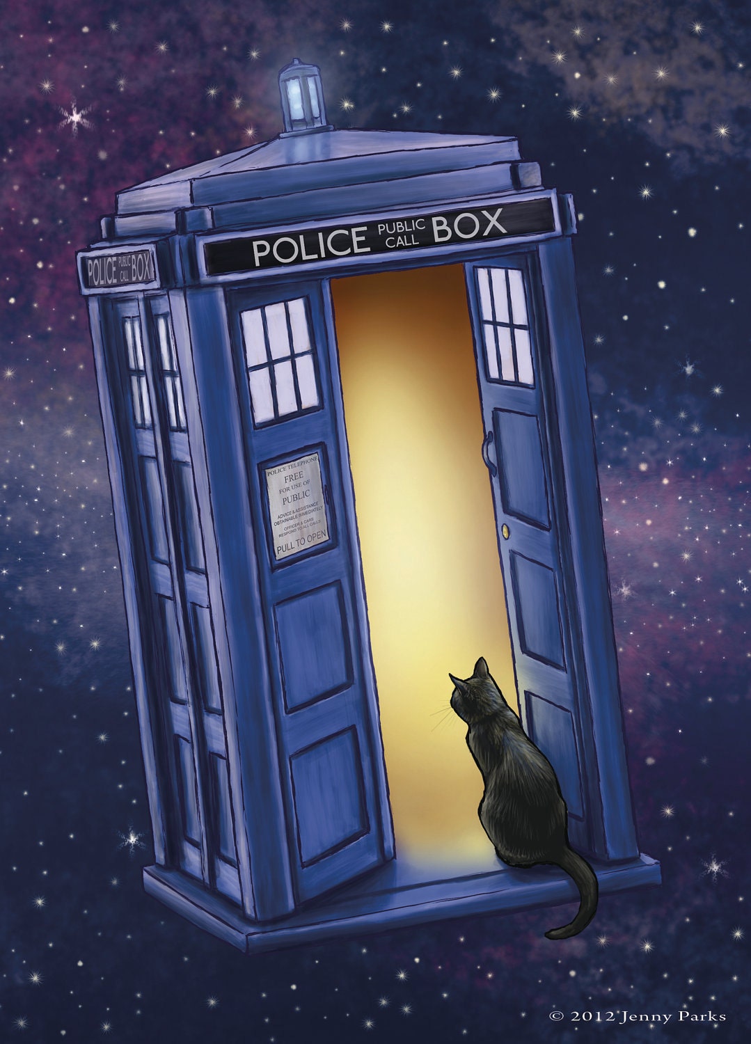 Tardis Cat Postcard Print 5.5 x 8.5