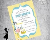 Vintage Baby Shower Invitation - SPECIAL DELIVERY Printable Il_170x135