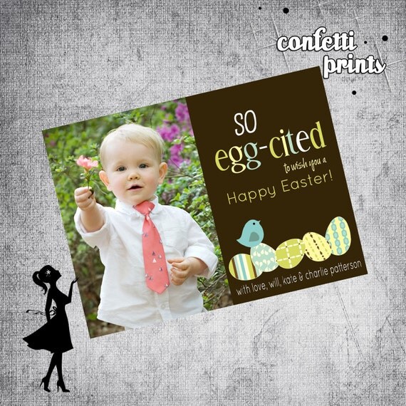 Personalized Photo Easter Card - SO EGG-CITED Il_570xn