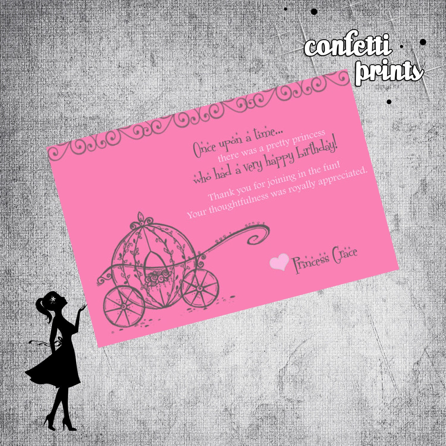 Thank You Card - PRETTY PRINCESS Printable Il_570xn