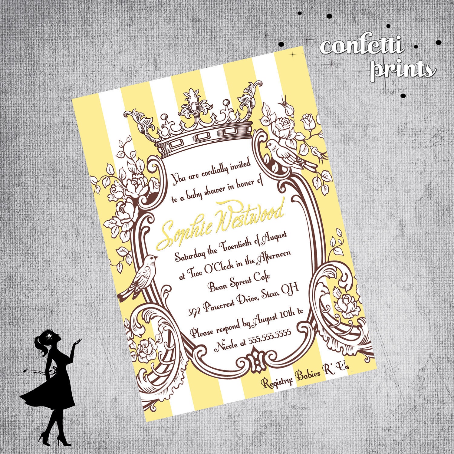 Baby Shower Invitation - SOPHIE Printable Il_570xn