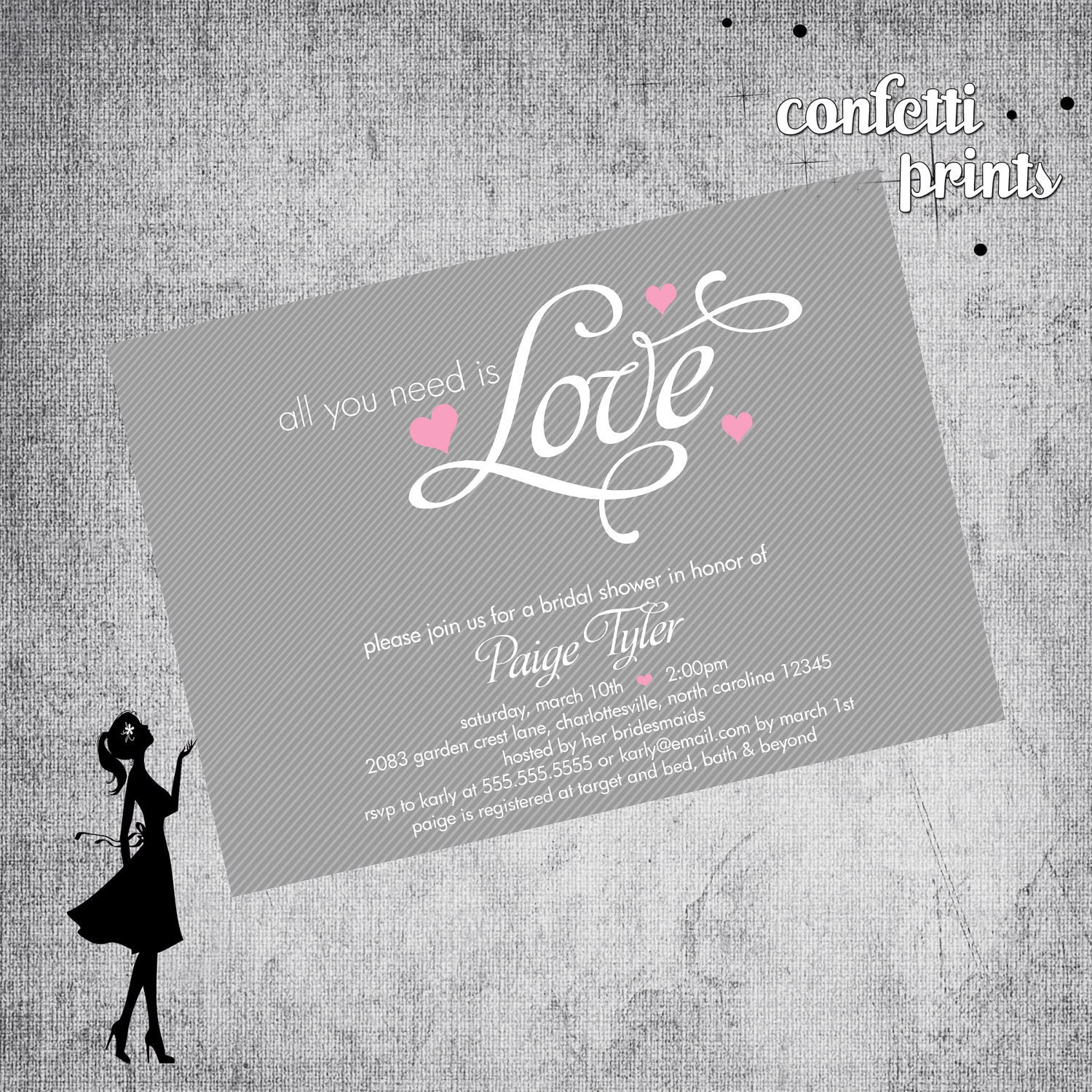 Bridal Shower Invitation - ALL You NEED Is LOVE Printable