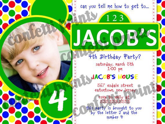SESAME STREET Birthday Invitation / Photo Card Printable