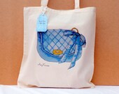 Canvas Summer Tote Bag - designer inspired- illustrations - Shopper
