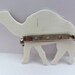 Camel plastic brooch - illustrated watercolour yellow and orange - shrink plastic