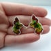 Humming Bird earring - shrink plastic studs  - hand illustrated