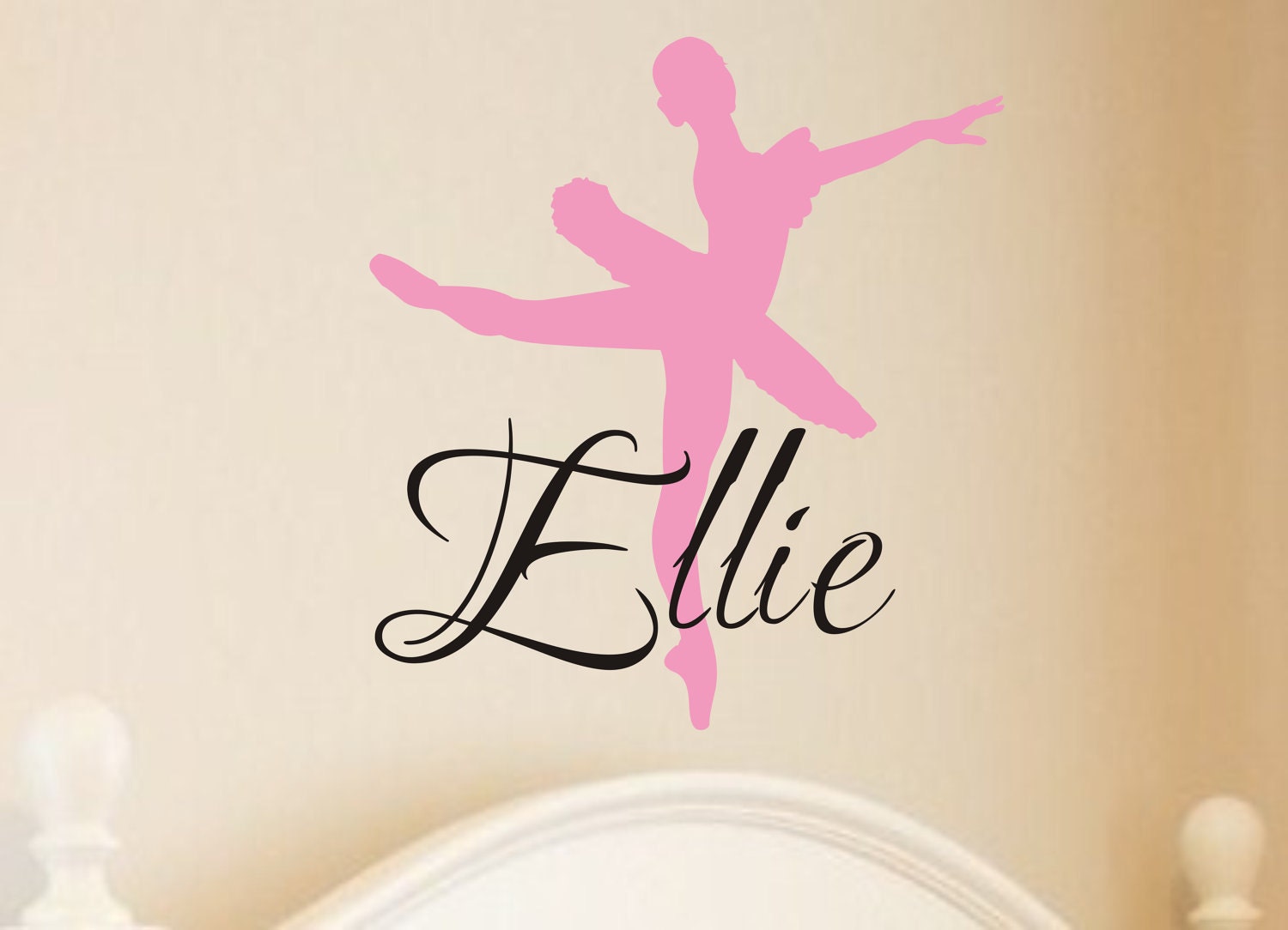 Ballerina Custom Name Decal - Children's Vinyl Wall Art - Teen Vinyl Lettering- Dance Vinyl Wall Decal