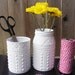 2 Upcycled Containers - White Faux Porcelain Pottery