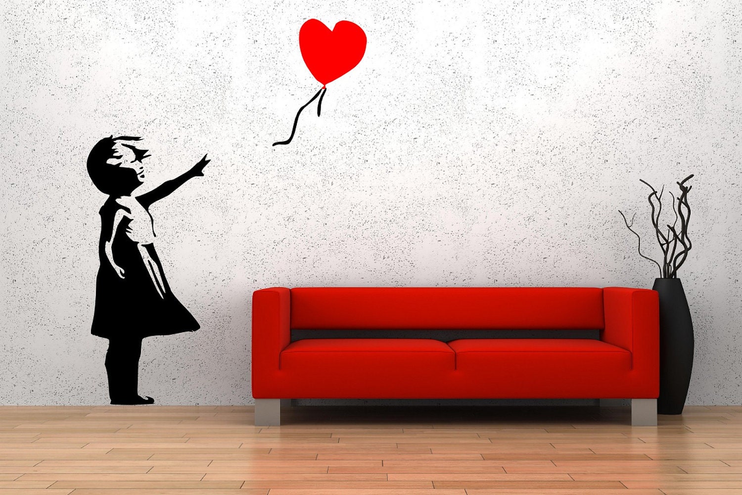 Banksy Style Balloon Girl 'There is always hope' Wall Stickers MEDIUM 40x90cm SKU:110809