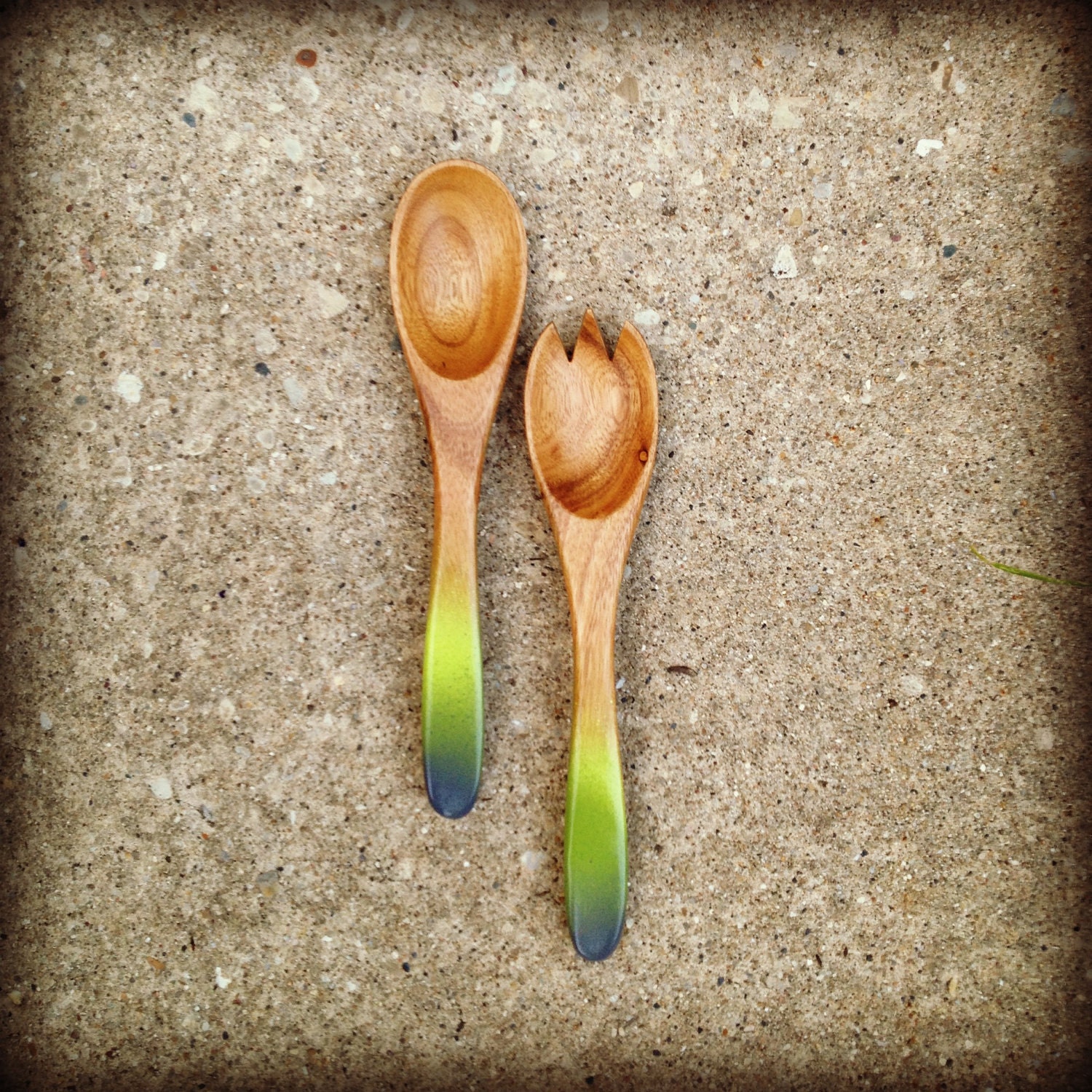 RESERVED for SALES/BELKNAP wedding registry - Salad Servers in Acacia