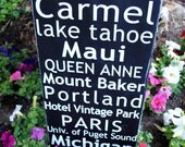 Custom Subway Sign Typography Word Art,  Favorite cities or vacation spots, Family Rules, Memories, Phrases or  Quotes