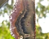 Sliced Druzy Stalactite Forest Amethyst Pendant - Gold