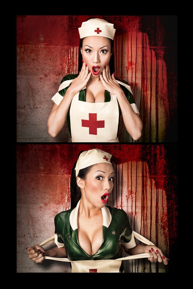 Nurse Vixen Poster - 12x18" sexy nurse fetish poster print.